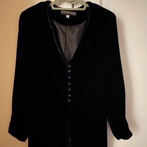 J Peterman Black Velvet A-Line Evening Jacket Women Size M